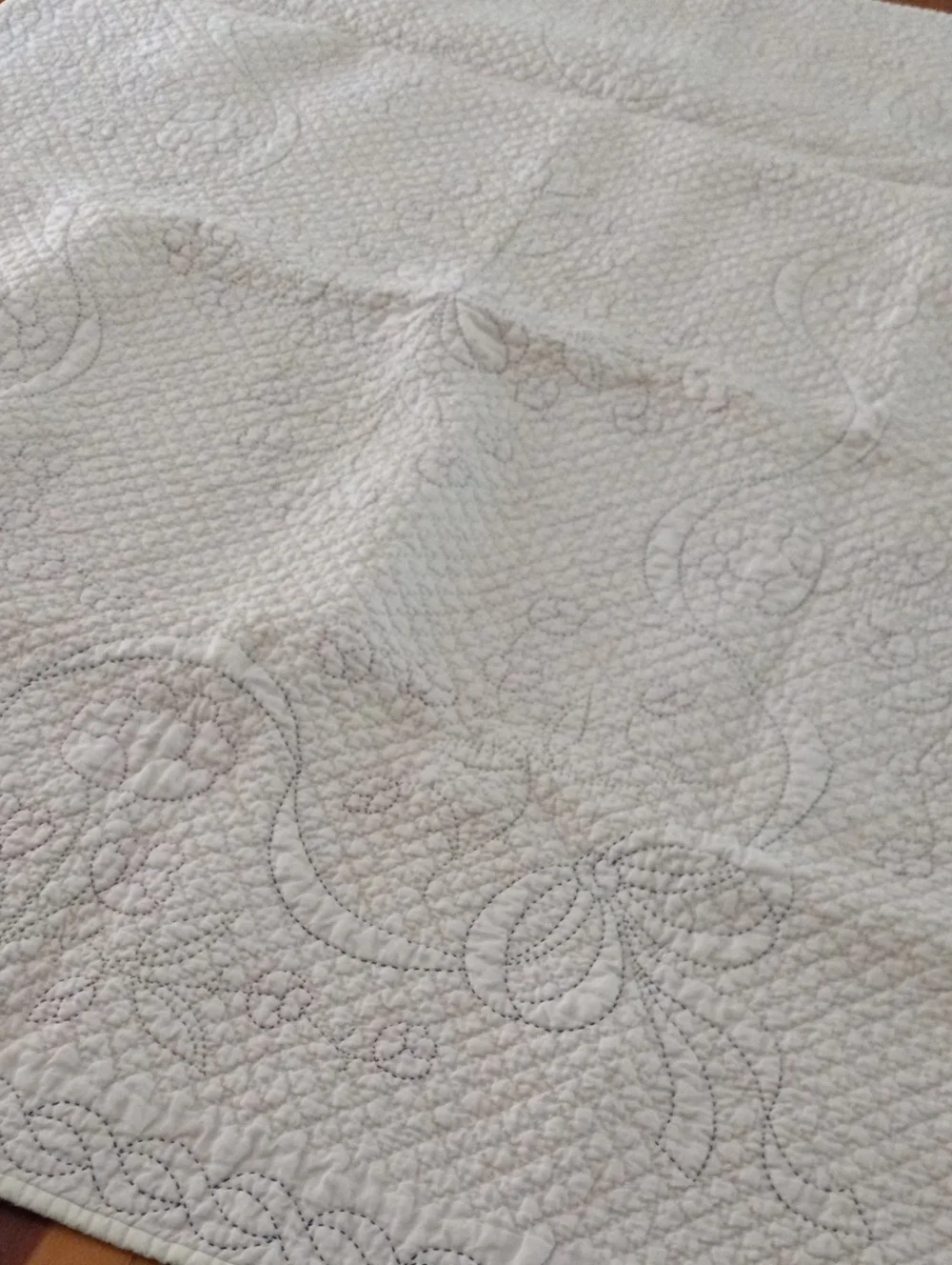Handmade Hand-Embroidered Quilted Baby Blanket Lap Quilt - 34